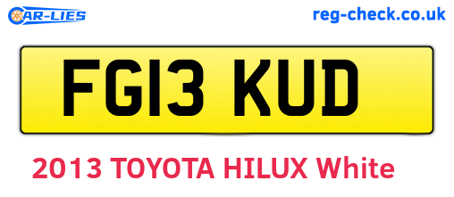 FG13KUD are the vehicle registration plates.