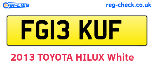 FG13KUF are the vehicle registration plates.