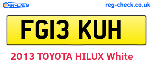 FG13KUH are the vehicle registration plates.