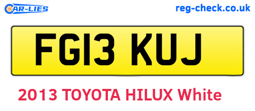 FG13KUJ are the vehicle registration plates.