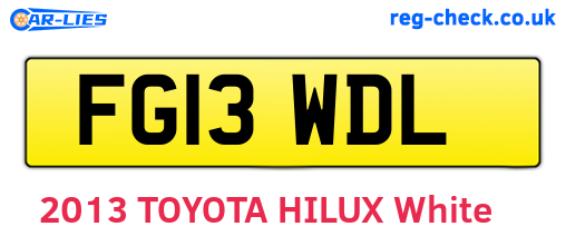 FG13WDL are the vehicle registration plates.