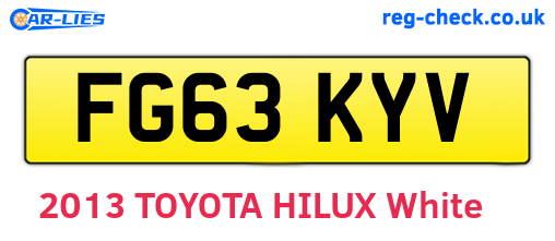 FG63KYV are the vehicle registration plates.