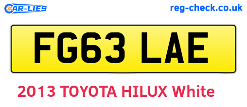 FG63LAE are the vehicle registration plates.