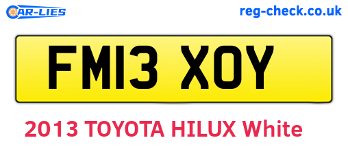 FM13XOY are the vehicle registration plates.