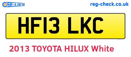HF13LKC are the vehicle registration plates.