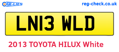 LN13WLD are the vehicle registration plates.