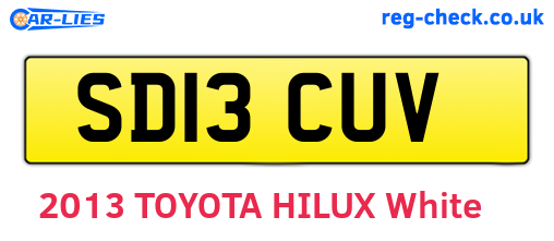 SD13CUV are the vehicle registration plates.