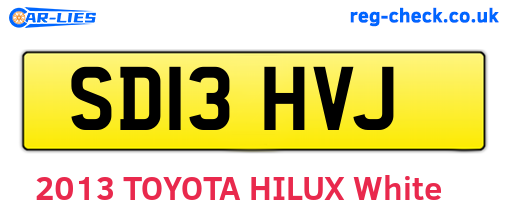 SD13HVJ are the vehicle registration plates.