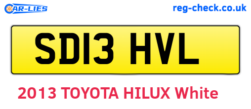 SD13HVL are the vehicle registration plates.