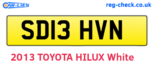 SD13HVN are the vehicle registration plates.