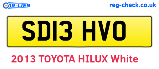 SD13HVO are the vehicle registration plates.