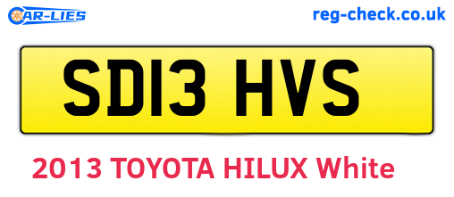 SD13HVS are the vehicle registration plates.