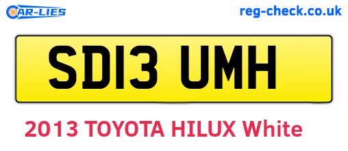 SD13UMH are the vehicle registration plates.