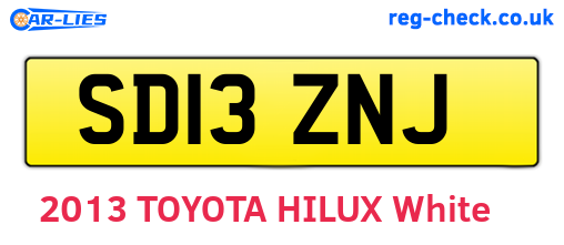 SD13ZNJ are the vehicle registration plates.