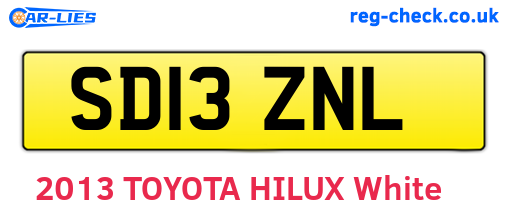 SD13ZNL are the vehicle registration plates.