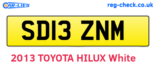 SD13ZNM are the vehicle registration plates.