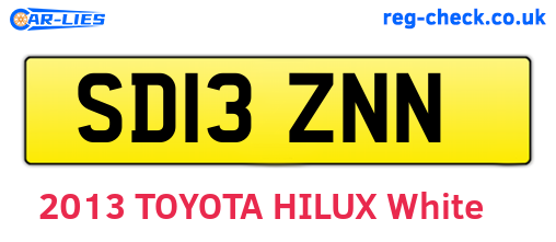 SD13ZNN are the vehicle registration plates.