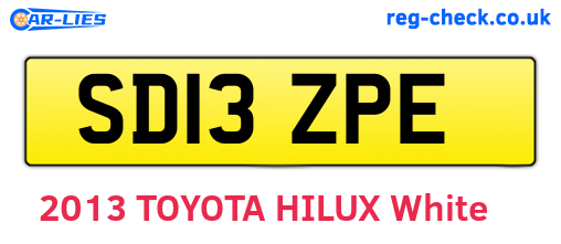 SD13ZPE are the vehicle registration plates.