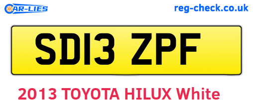 SD13ZPF are the vehicle registration plates.