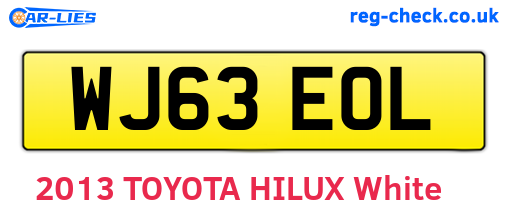 WJ63EOL are the vehicle registration plates.