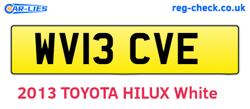 WV13CVE are the vehicle registration plates.