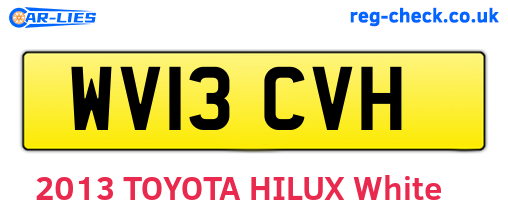 WV13CVH are the vehicle registration plates.