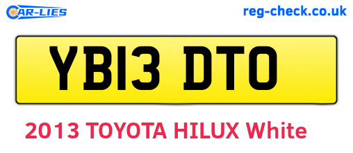 YB13DTO are the vehicle registration plates.