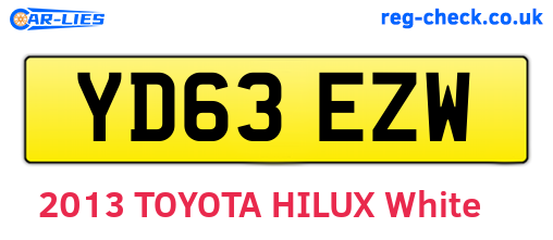 YD63EZW are the vehicle registration plates.