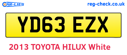 YD63EZX are the vehicle registration plates.