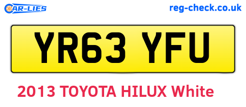 YR63YFU are the vehicle registration plates.