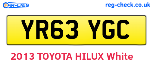 YR63YGC are the vehicle registration plates.
