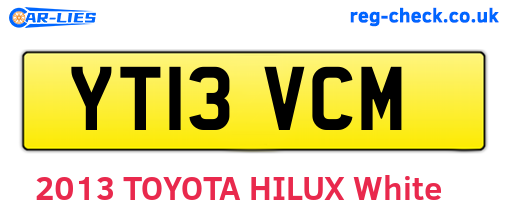 YT13VCM are the vehicle registration plates.