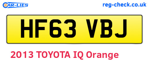 HF63VBJ are the vehicle registration plates.