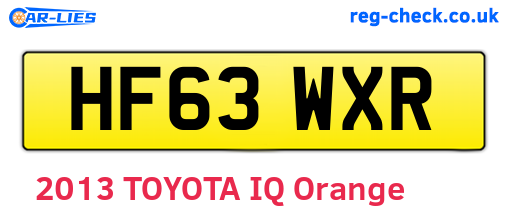 HF63WXR are the vehicle registration plates.