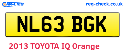 NL63BGK are the vehicle registration plates.