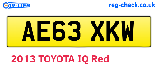 AE63XKW are the vehicle registration plates.