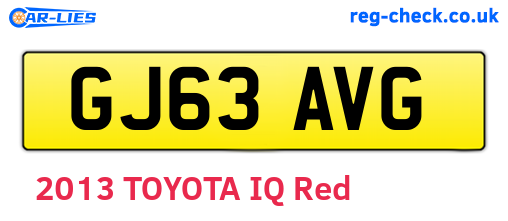 GJ63AVG are the vehicle registration plates.