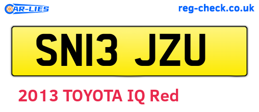 SN13JZU are the vehicle registration plates.