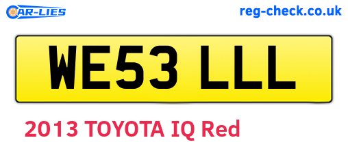 WE53LLL are the vehicle registration plates.