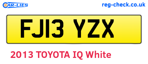 FJ13YZX are the vehicle registration plates.