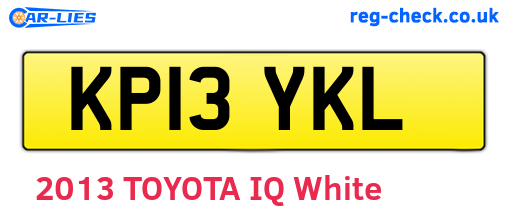 KP13YKL are the vehicle registration plates.
