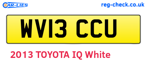 WV13CCU are the vehicle registration plates.