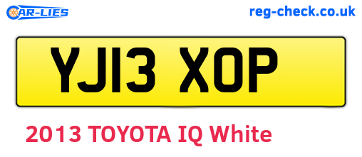 YJ13XOP are the vehicle registration plates.