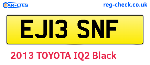 EJ13SNF are the vehicle registration plates.