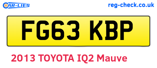 FG63KBP are the vehicle registration plates.