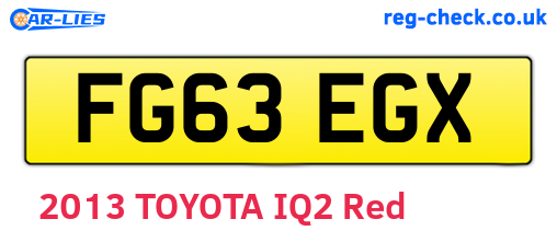 FG63EGX are the vehicle registration plates.