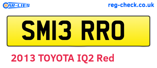 SM13RRO are the vehicle registration plates.