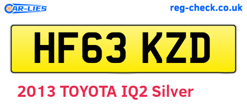 HF63KZD are the vehicle registration plates.
