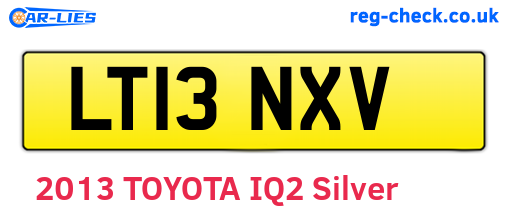 LT13NXV are the vehicle registration plates.