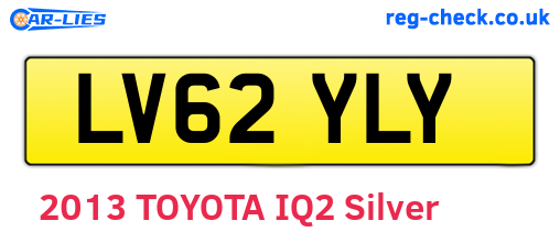 LV62YLY are the vehicle registration plates.